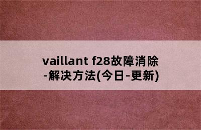 vaillant f28故障消除-解决方法(今日-更新)